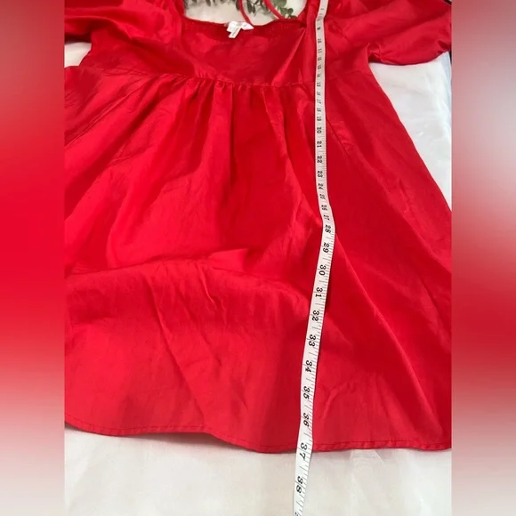 Draper James Ladies Red Puff Sleeve Dress Size Large NWT - Picture 9 of 10